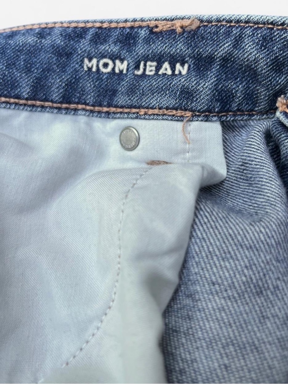 American Eagle Mom Jeans Distressed Hi-Waisted Cropped Comfort Stretch SZ 18 L - Picture 6 of 8